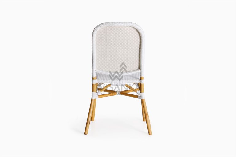 Ares Outdoor Wicker Bistro Chair rear