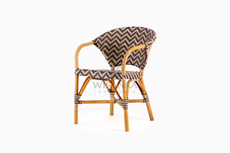 Dean Dining Arm Rattan Bistro Chair Perspective