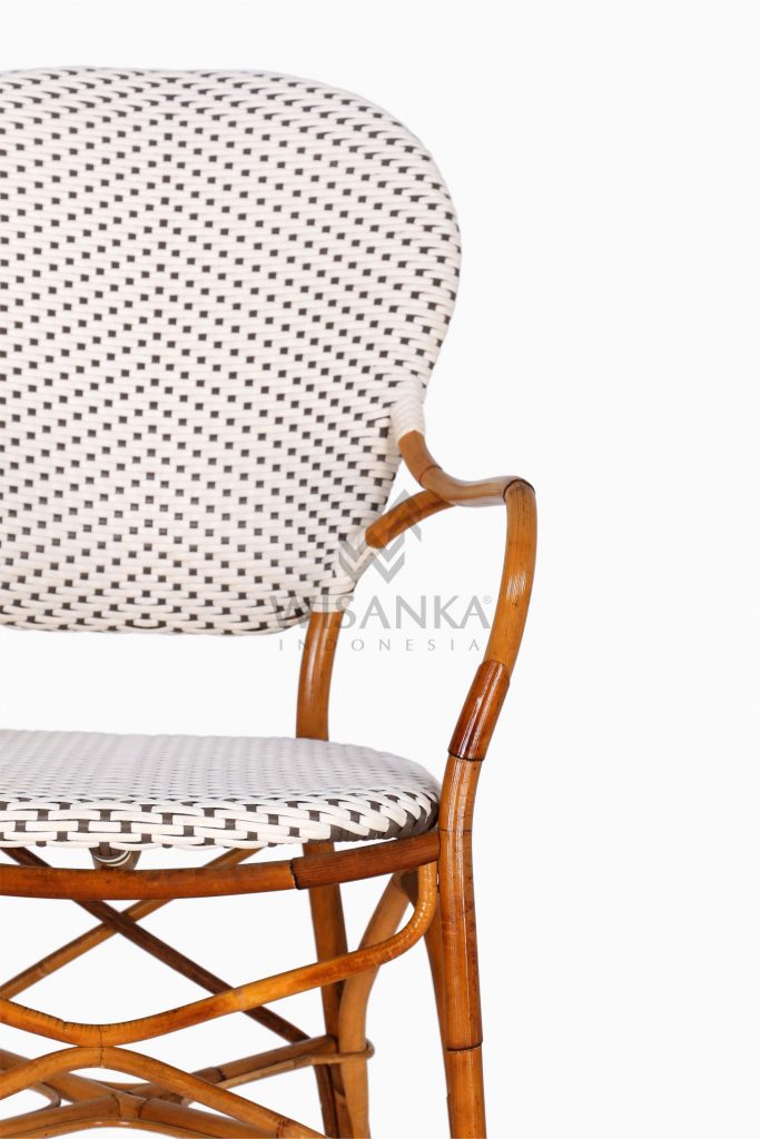 Tira Wicker White Bistro Chair detail