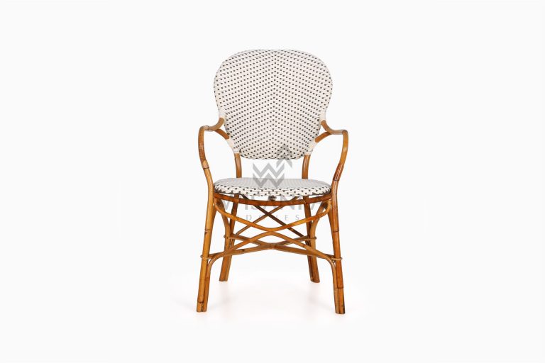 Tira Wicker White Bistro Chair front