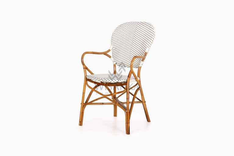 Tira Wicker White Bistro Chair perspective