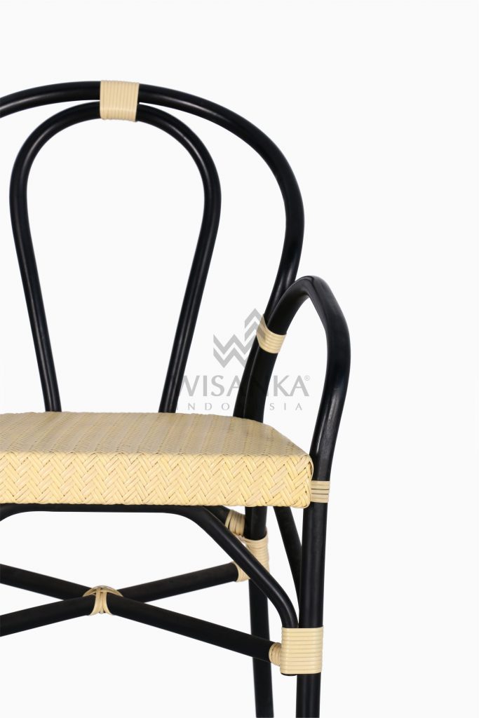 Viana Rattan Wicker Bistro Chair detail