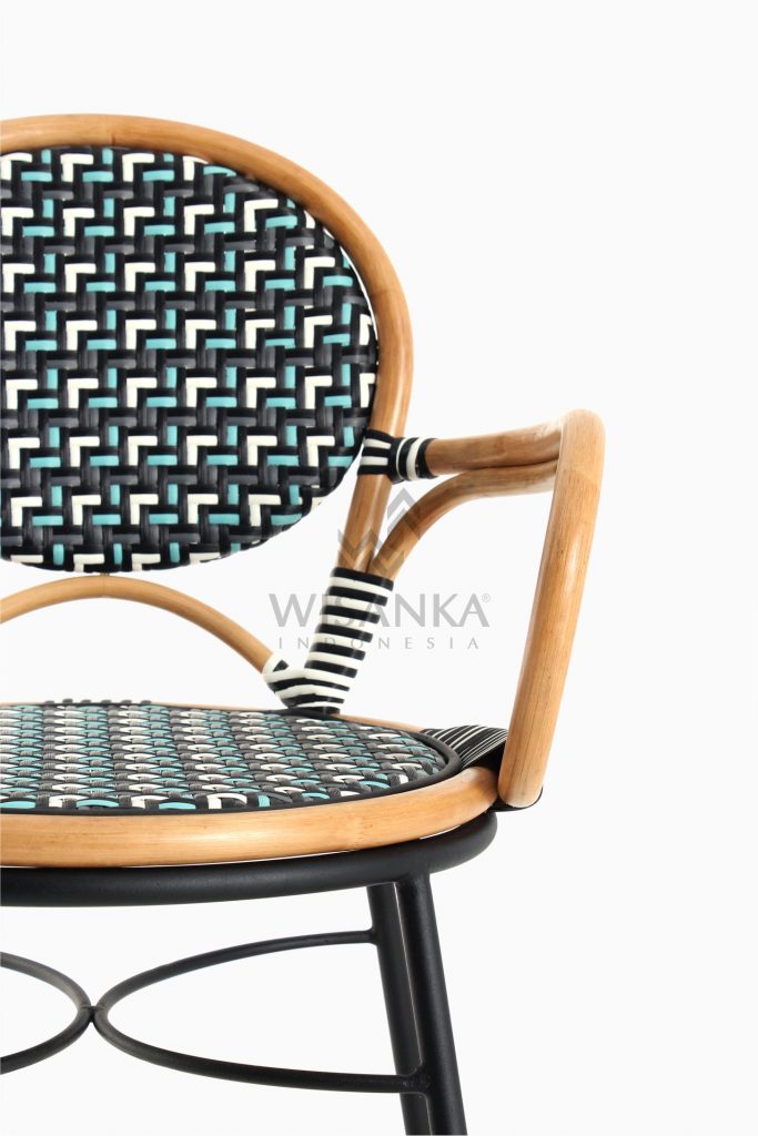 Aira Bistro Chair, Wicker Rattan Chair Detail 1