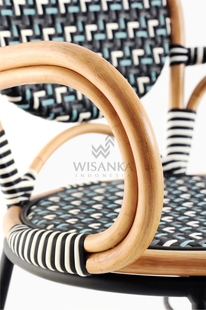 Aira Bistro Chair, Wicker Rattan Chair Detail 2