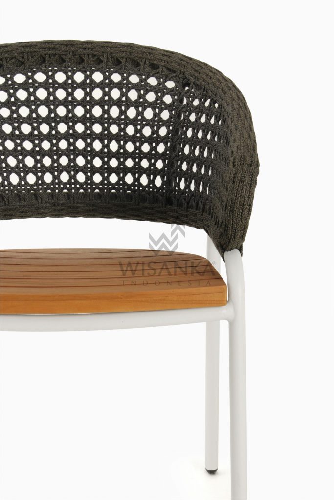 Rio Outdoor Rattan Arm Chair White Detail 1