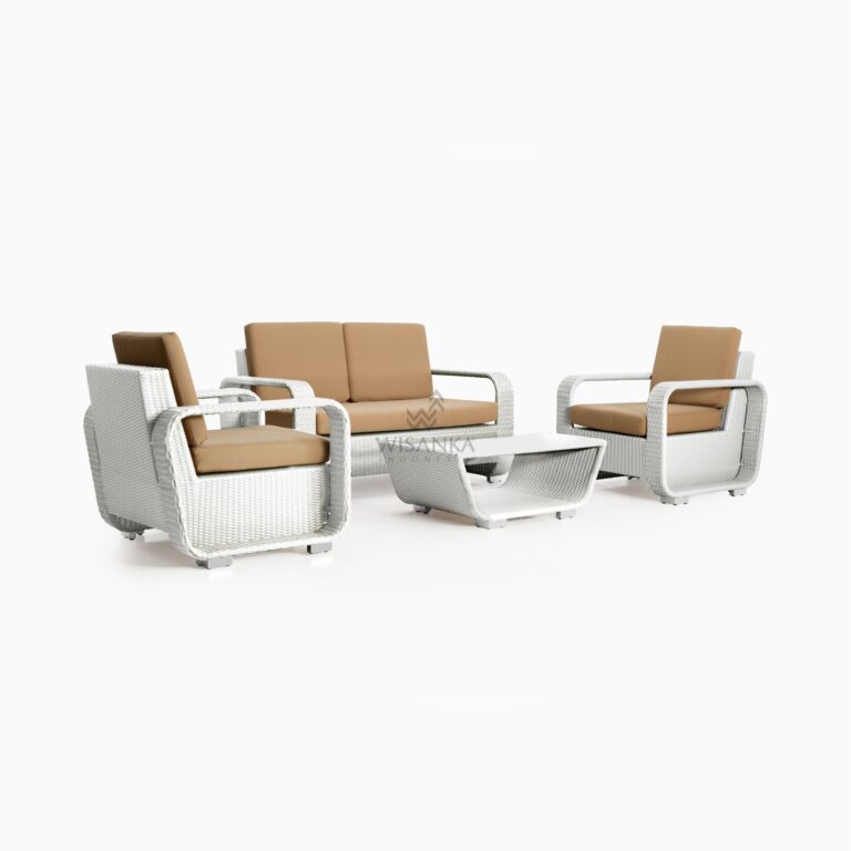 Detroit Living Set - White Garden Rattan Furniture